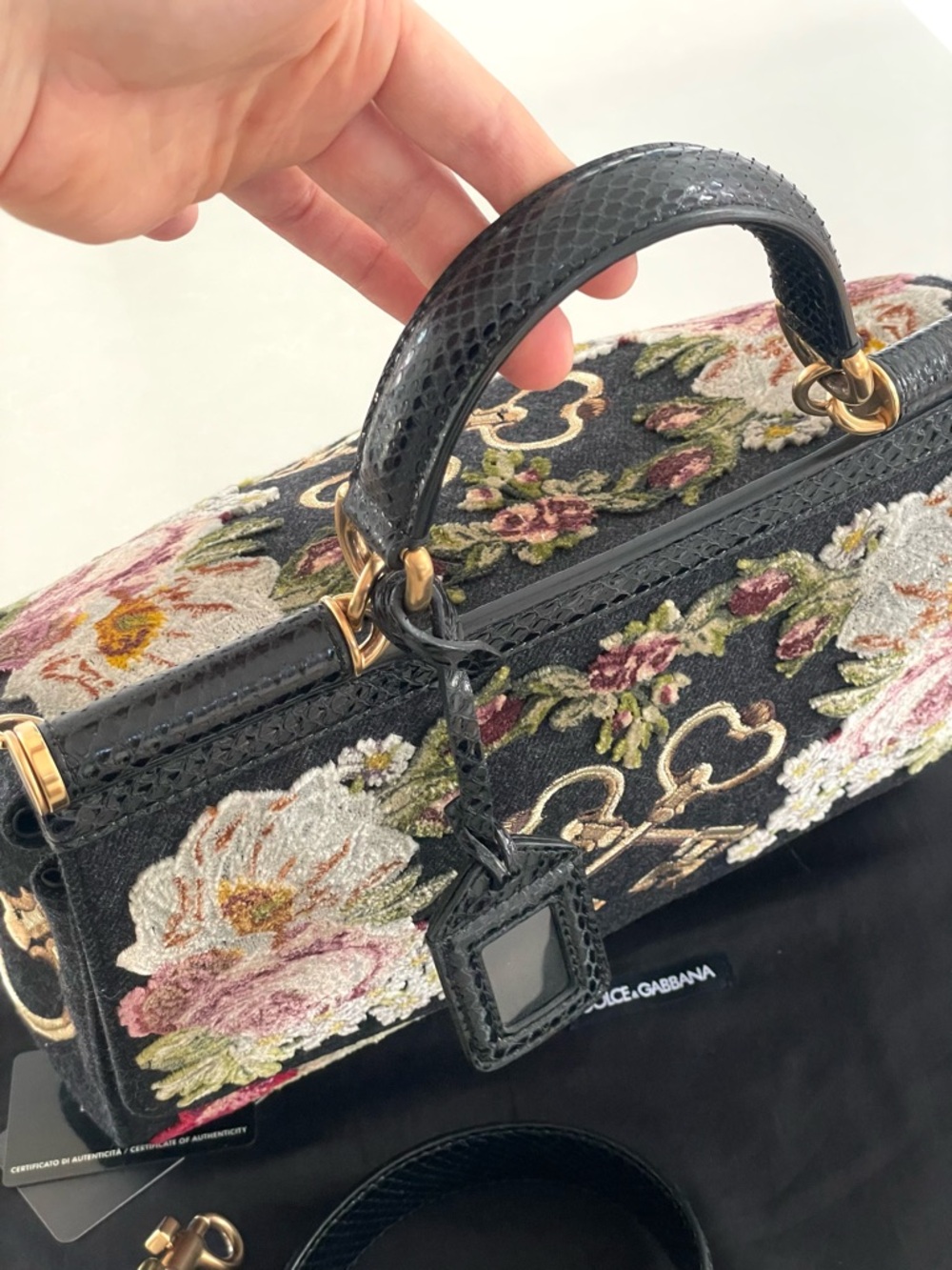 Dolce & Gabbana Rare Miss Sicily Floral Embroidered Shoulder Handbag Satchel - Picture 5 of 11